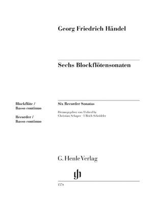 Georg Friedrich Händel: Six Recorder Sonatas Product Image