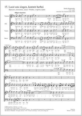 Bortniansky, Dimitri Stepanowitsch: Come, O people let us praise in song