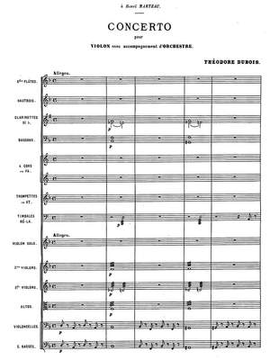 Dubois, Théodore: Concerto pour Violin et Orchestre