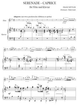 Mittler, Franz: Serenade Caprice for flute and piano