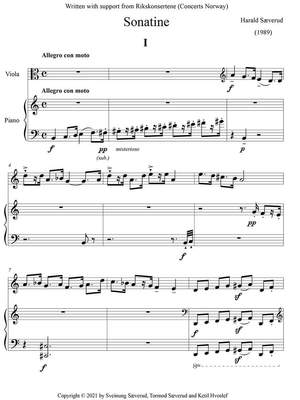 Sæverud, Harald: Sonatine for viola and piano