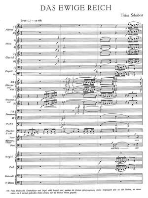 Schubert, Heinz: Das ewige Reich, for baritone solo, male choir, and orchestra