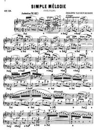 Vanden Berghe, Philippe: Simple mélodie pour piano op. 29