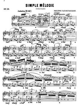 Vanden Berghe, Philippe: Simple mélodie pour piano op. 29