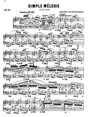 Vanden Berghe, Philippe: Simple mélodie pour piano op. 29
