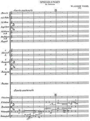 Vogel, Wladimir Rudolfovitch: »Spiegelungen« for orchestra