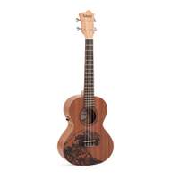 Octopus Rosette electro-acoustic tenor ukulele - wave motif