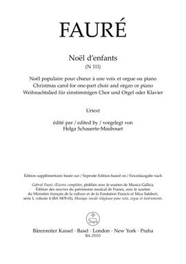 Faure, Gabriel: Noel d'enfants (N 111)