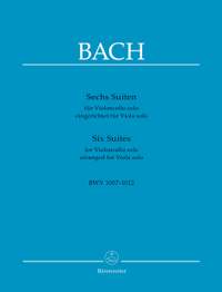 Bach, JS: Six Suites for Violoncello solo BWV 1007-1012 arranged for Viola solo
