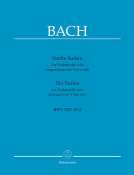 Bach, JS: Six Suites for Violoncello solo BWV 1007-1012 arranged for Viola solo