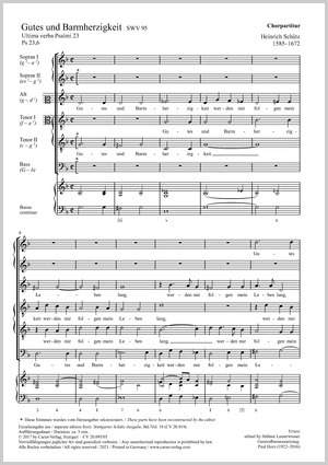 Schütz, Heinrich: Gutes und Barmherzigkeit, SWV95