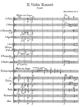 Grädener, Hermann: Second Violin Concerto in D minor, Op. 41
