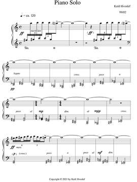 Hvoslef, Ketil: Piano Solo