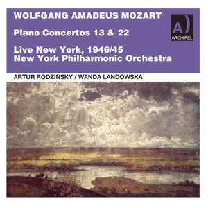 Wanda Landowska and Artur Rodzinsky live Mozart Piano Concertos 13 and 22