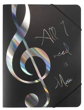 Elastic folder ''All I need is Music'' silver A4