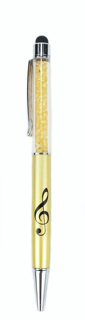 Stylus pen g-clef gold/crystal