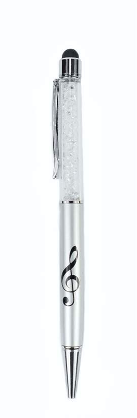 Stylus Pen g-clef silver/crystal