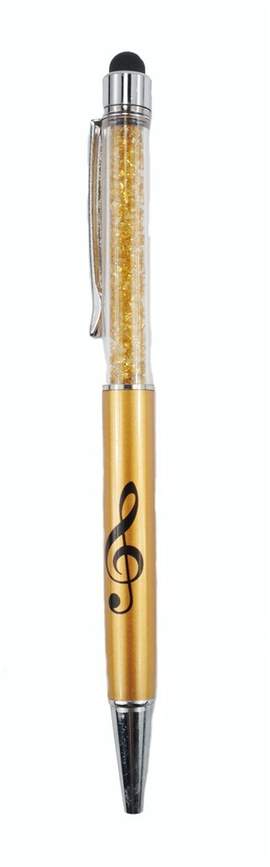 Stylus Pen g-clef red gold/crystal