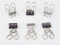 Binder Clip quaver black/white 6 pcs