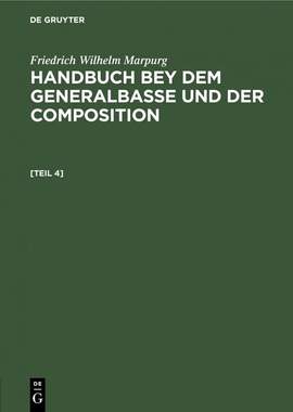 Anhang zum Handbuche bey dem Generalbasse und der Composition