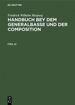 Anhang zum Handbuche bey dem Generalbasse und der Composition
