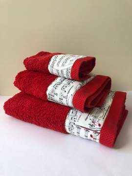 Handtuchset rot, 3 Handtücher, Nußknacker