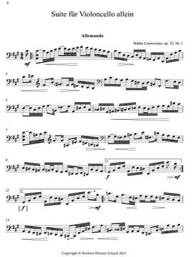 Courvoisier, Walter: Suiten op. 32 for cello solo