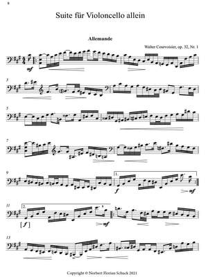 Courvoisier, Walter: Suiten op. 32 for cello solo