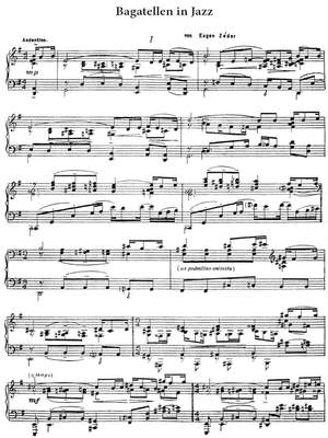 Zador, Eugen: Bagatellen in Jazz for piano solo