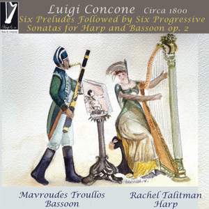Luigi Concone: Six Preludes Followed By Six Progressive Sonatas for Harp and Bassoon, Op.2