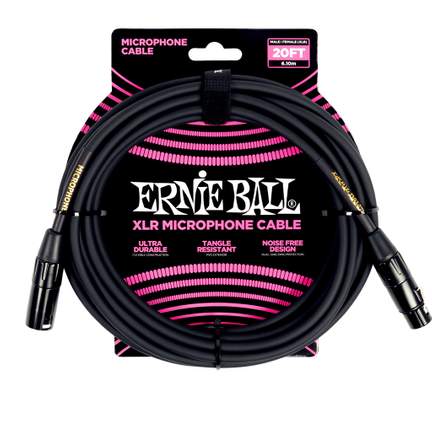 Ernie Ball 20ft Xlr Microphone Cable Black