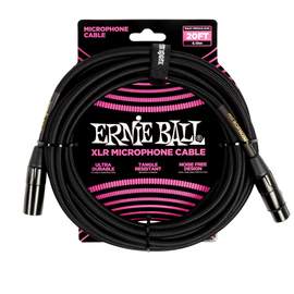 Ernie Ball 20ft Braided Xlr Microphone Cable Black