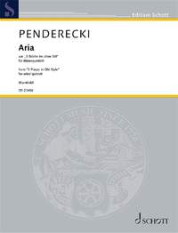 Penderecki, K: Aria