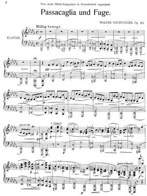 Courvoisier, Walter: Passacaglia und Fuge op.20 for piano solo