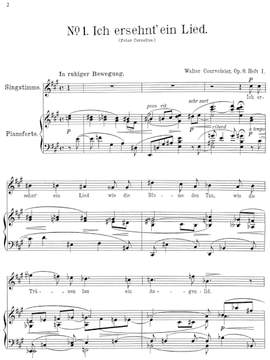 Courvoisier, Walter: Sieben Gesänge von Peter Cornelius op. 8 for voice and piano