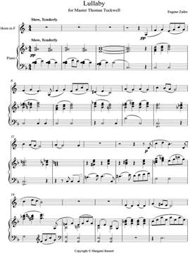 Zador, Eugen: Lullaby for Master Thomas Tuckwell for horn and piano