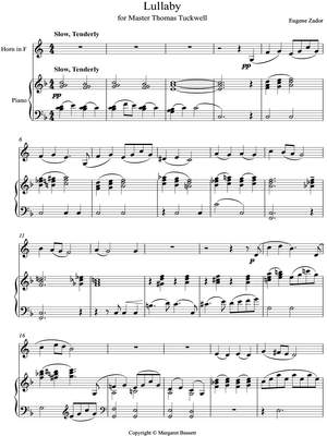 Zador, Eugen: Lullaby for Master Thomas Tuckwell for horn and piano