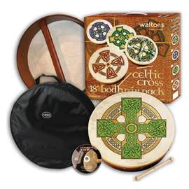 Percussion Plus bodhran 18in Cloghan Cross with bag, tipper and DVD