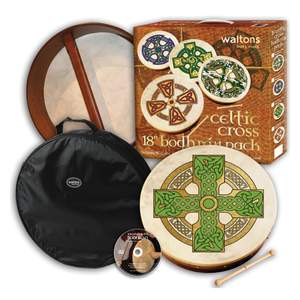 Percussion Plus bodhran 18" Cloghan Cross with bag, tipper and DVD