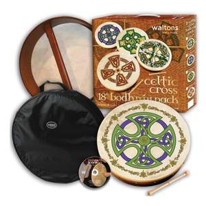 Percussion Plus bodhran 18" Brosna Cross with bag, tipper and DVD