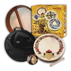 Percussion Plus bodhran 18" Claddagh with bag, tipper and DVD