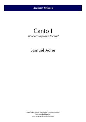 Adler, Samuel: Canto I