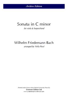 Bach, Wilhelm Friedemann: Sonata In C Minor