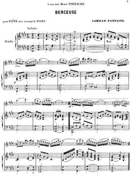 Fontaine, Camille: Berceuse for flute and piano