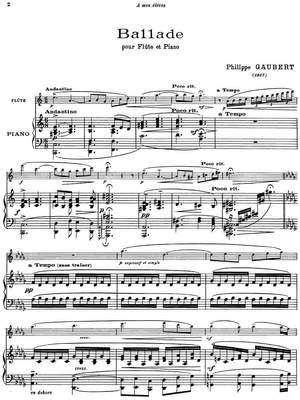 Gaubert, Philippe: Ballade for flute and piano