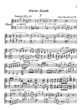 Koczalski, Raoul: Kleine Sonate op. 146 for piano solo