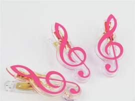 Clip g-clef pink 7cm