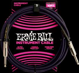 Ernie Ball 10ft Braided Strt-strt Purple Black