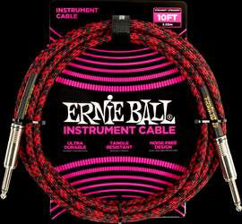 Ernie Ball 10ft Braided Strt-strt Red Black
