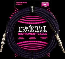 Ernie Ball 18ft Braided Strt-strt Purple Black